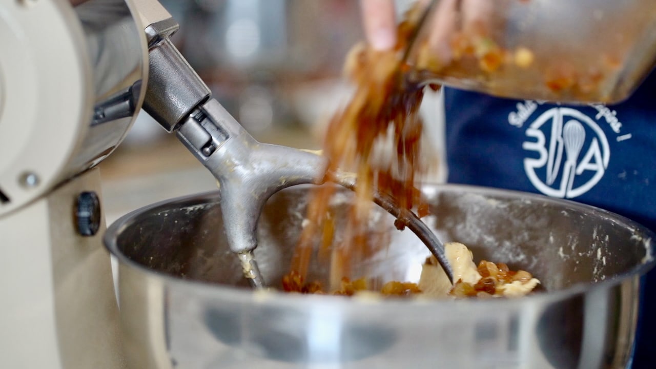 fruits in panettone dough
