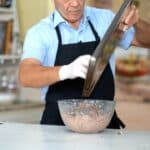folding mushroom mixture into stuffing
