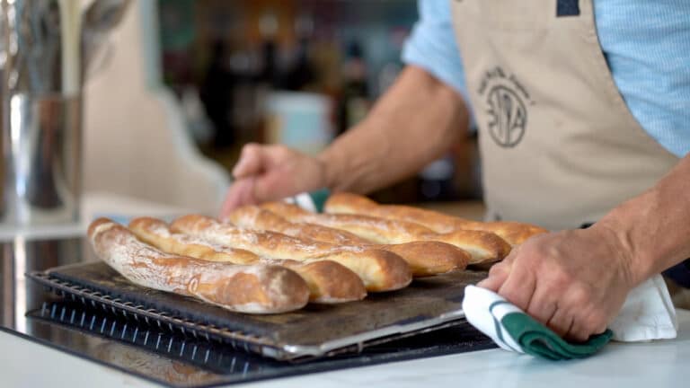 baked mini french baguettes