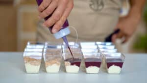 blackberry coulis in cups