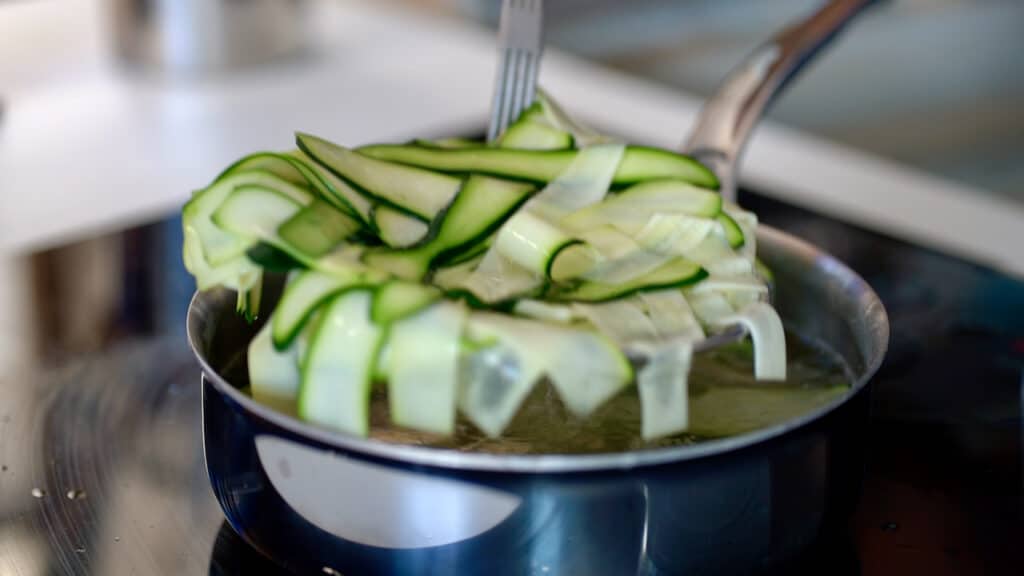 blanched zucchini slices