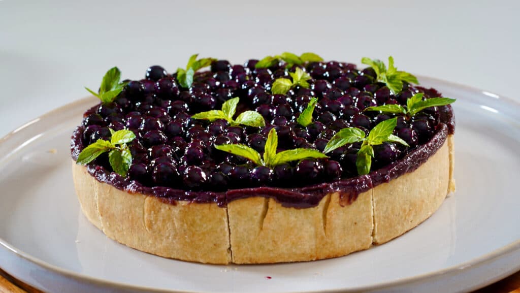 blueberry flan