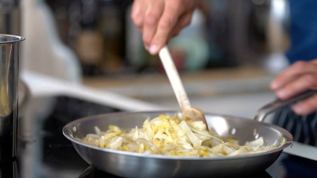 Braising endives