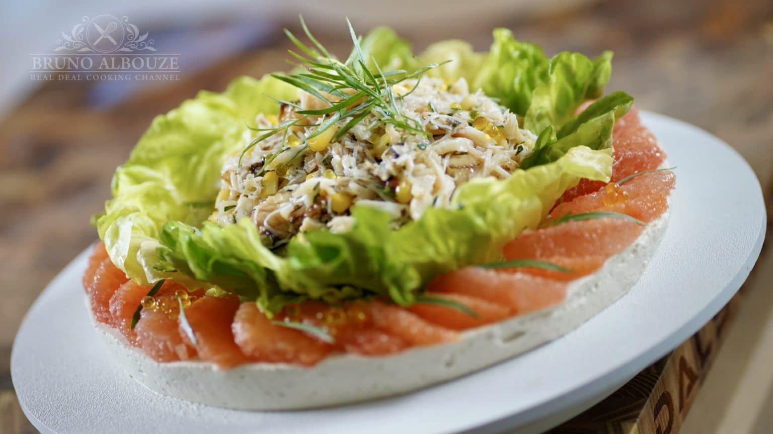 Crab Flan Pamplemousse Bruno Albouze French cooking Masterclass