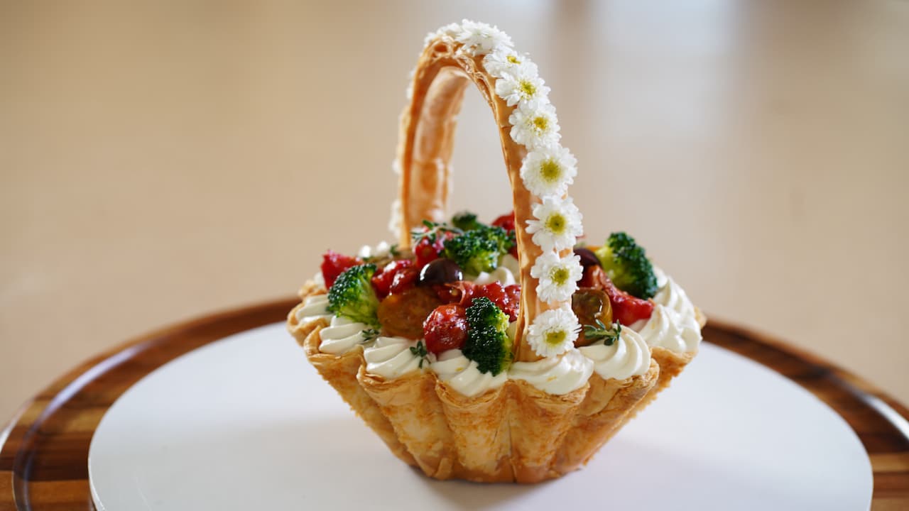 savory mille feuille basket