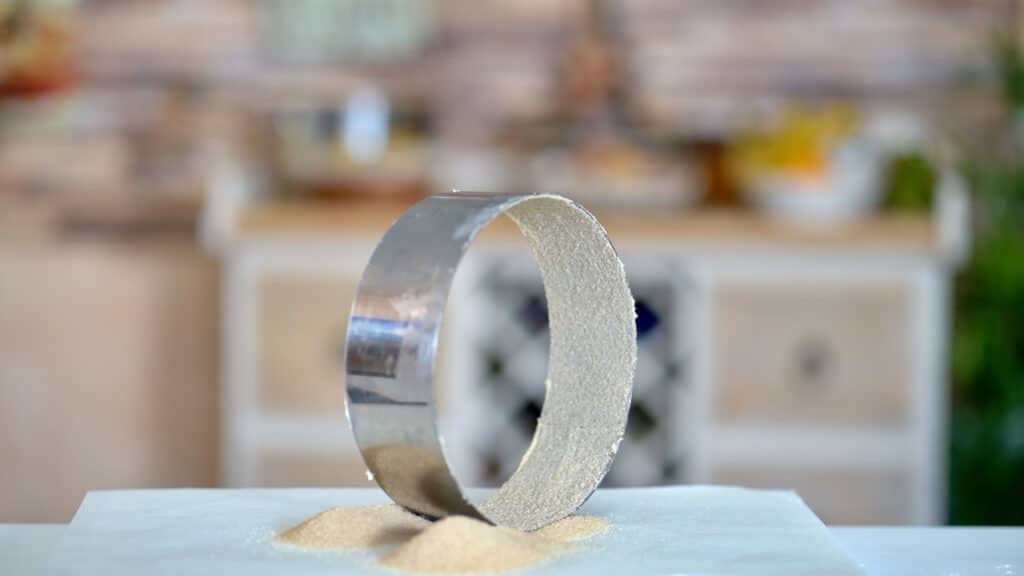 buttered and sugared cake ring