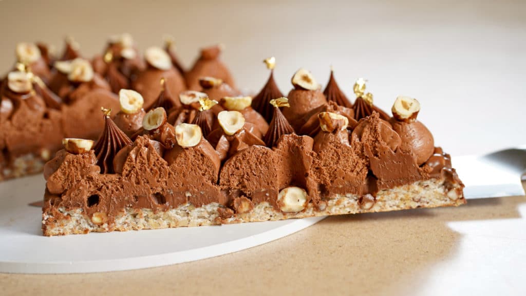 Bruno Albouze Chocolate Dacquoise Cake Cut