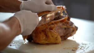 carving capon breast