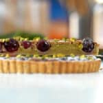 cherry-pistachio pie cut