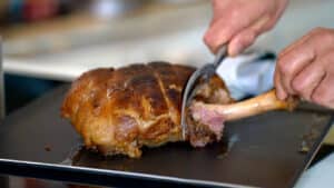 crispy cooked leg of lamb