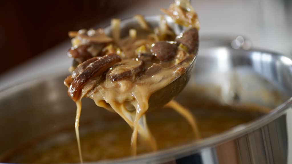 cooked mushroom velouté