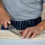 cutting 8 bicolor croissants