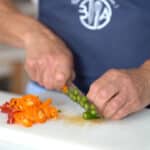 cutting chili peppers