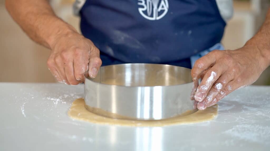 cutting marzipan disc