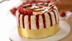 decorating raspberry charlotte