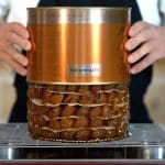 draining chestnuts from can