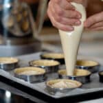 filling tartlets with almond cream