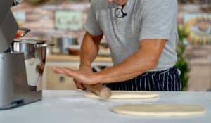flatting out croissant dough before freezing