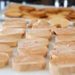 sliced foie gras for Tournedos Rossini