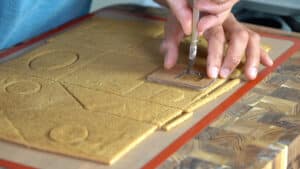 cutting gingerbread sheet