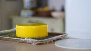 glazed lemon mousse cake