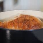 seared leg of lamb in pot