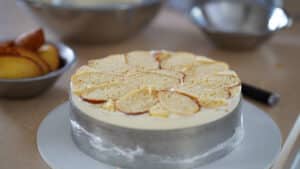 finished lemon mousse cake