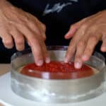 lemon mousse cake montage