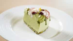 matcha cheesecake slice