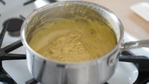 pastry cream in saucepan