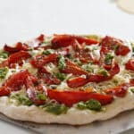 pizza pesto semi-confit tomatoes