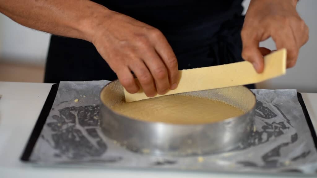 pie shell in cake ring