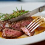 plated ribeye steak