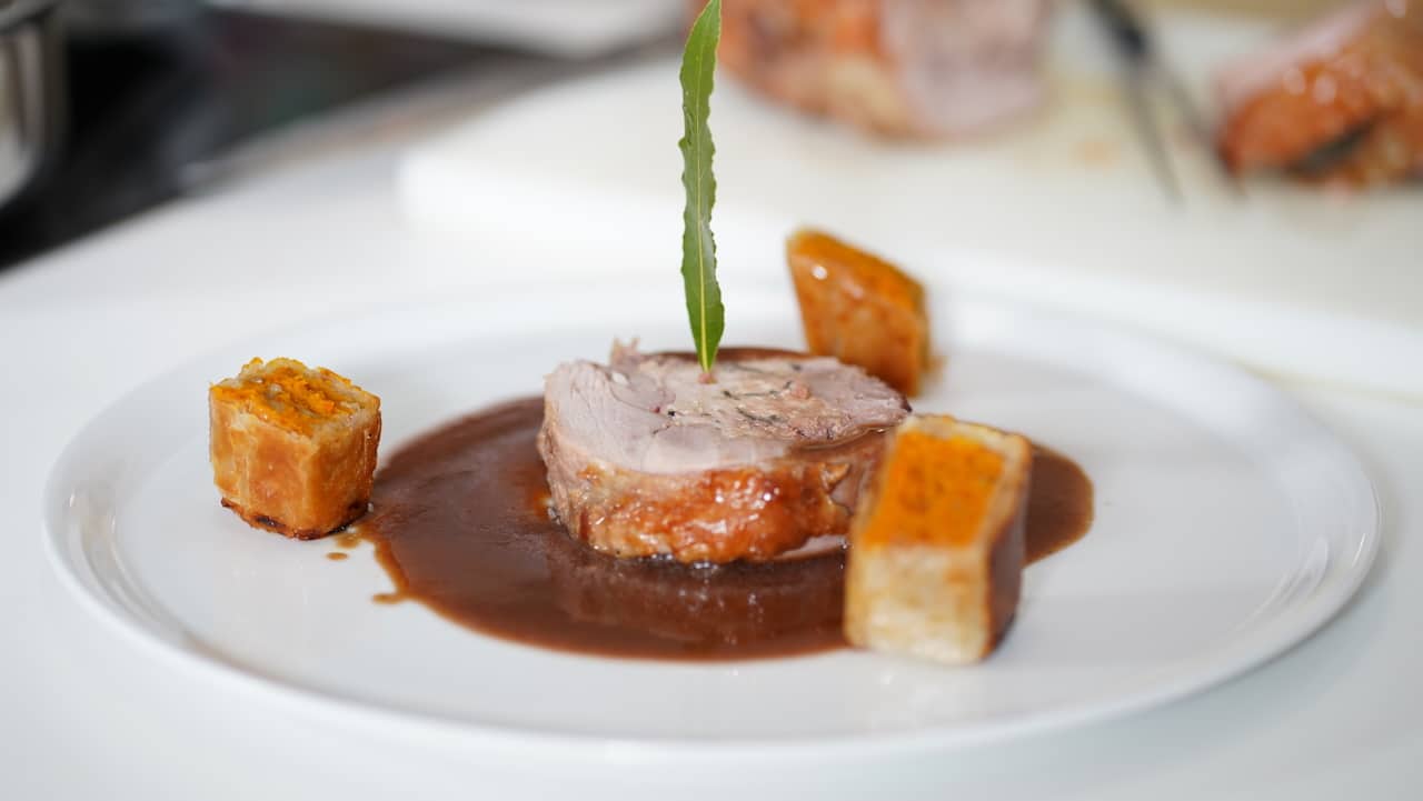 plated turkey roulade