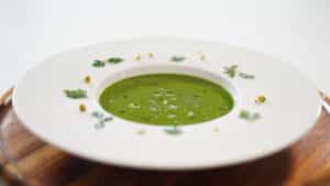 plated watercress soup