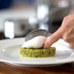 plating a poached egg