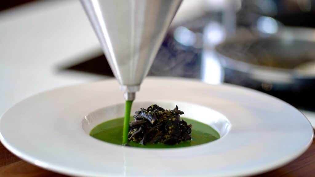 plating parsley soup