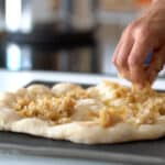 pissaladiere on pre-baked pizza dough