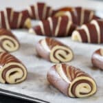 proofed bicolor croissants