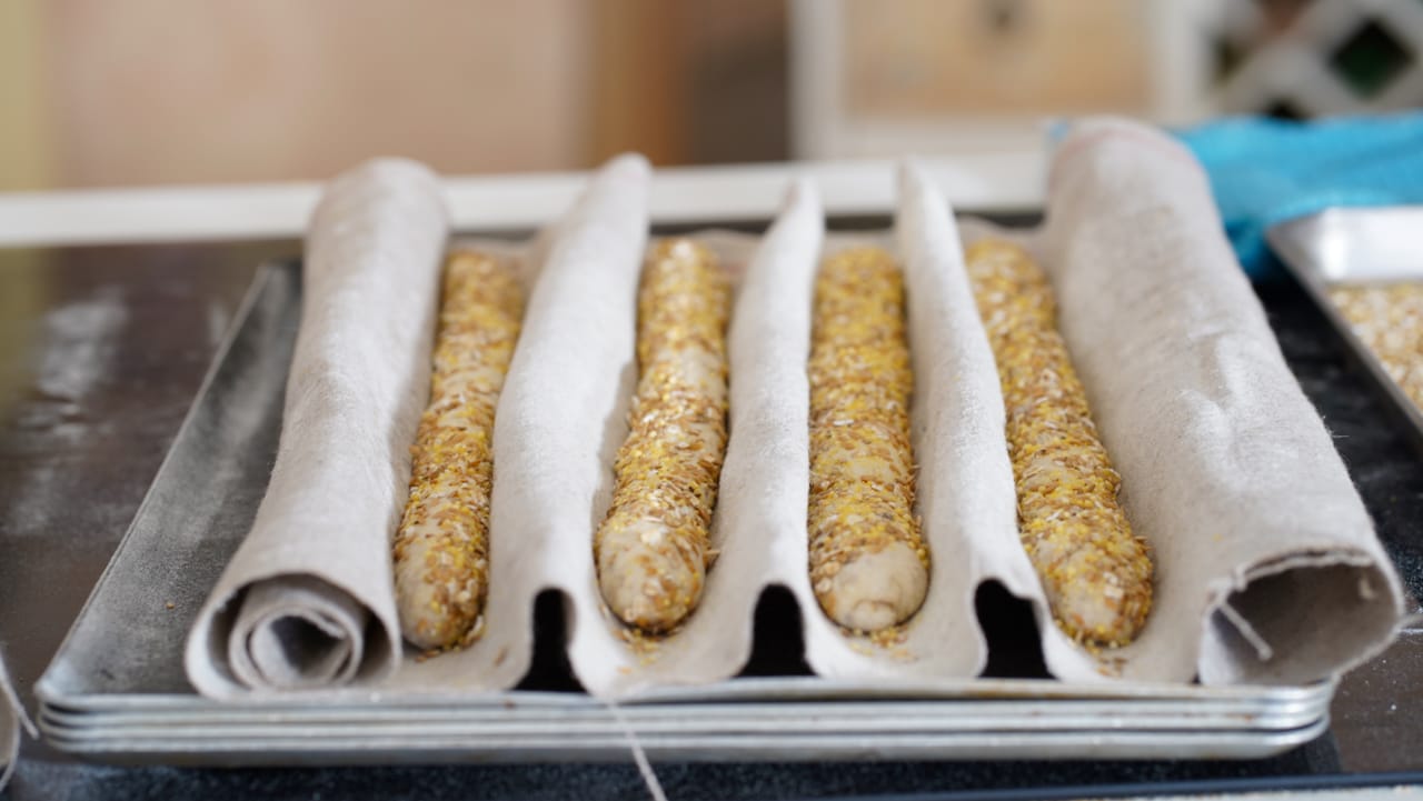 proofed 8-cereal baguette
