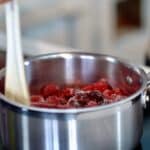 cooking raspberry jam