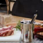 outdoor ready to grill meat on display