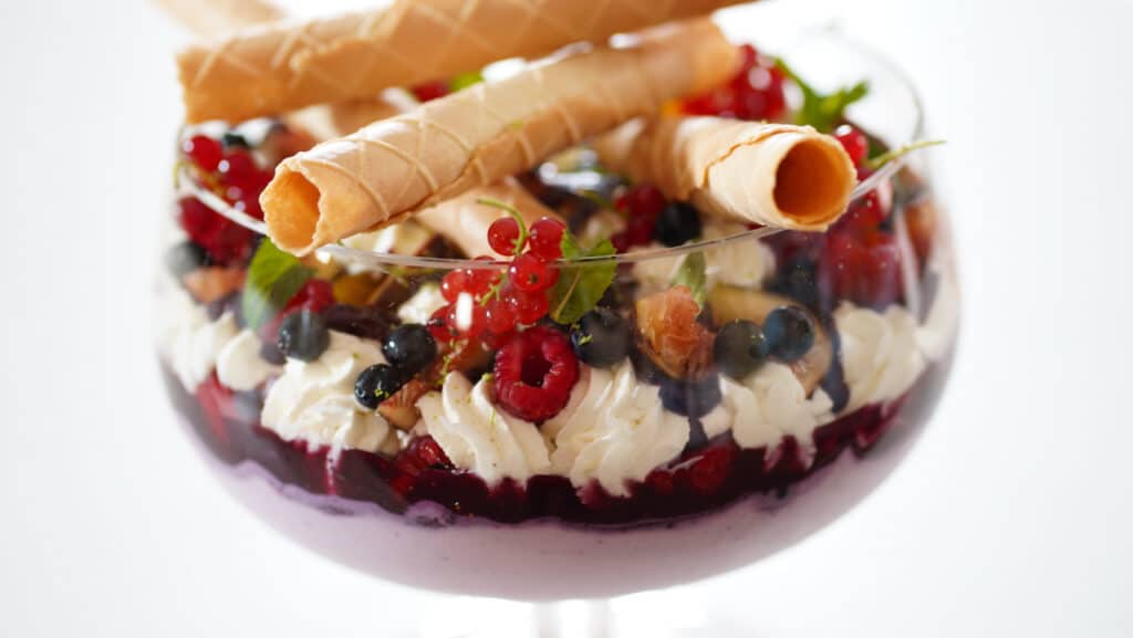 red fruit cottage cheese cup