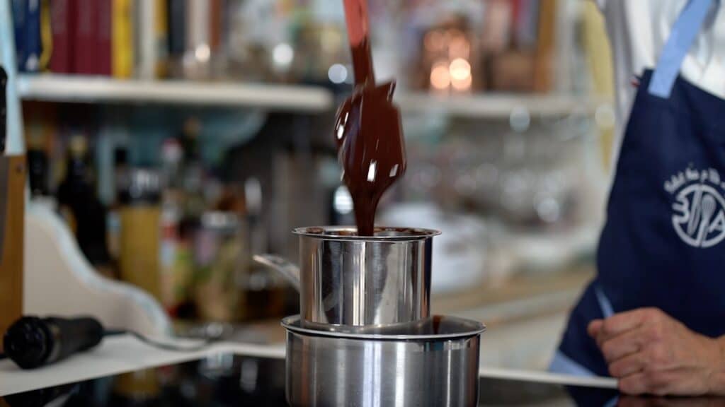 rewarming chocolate mirror glaze