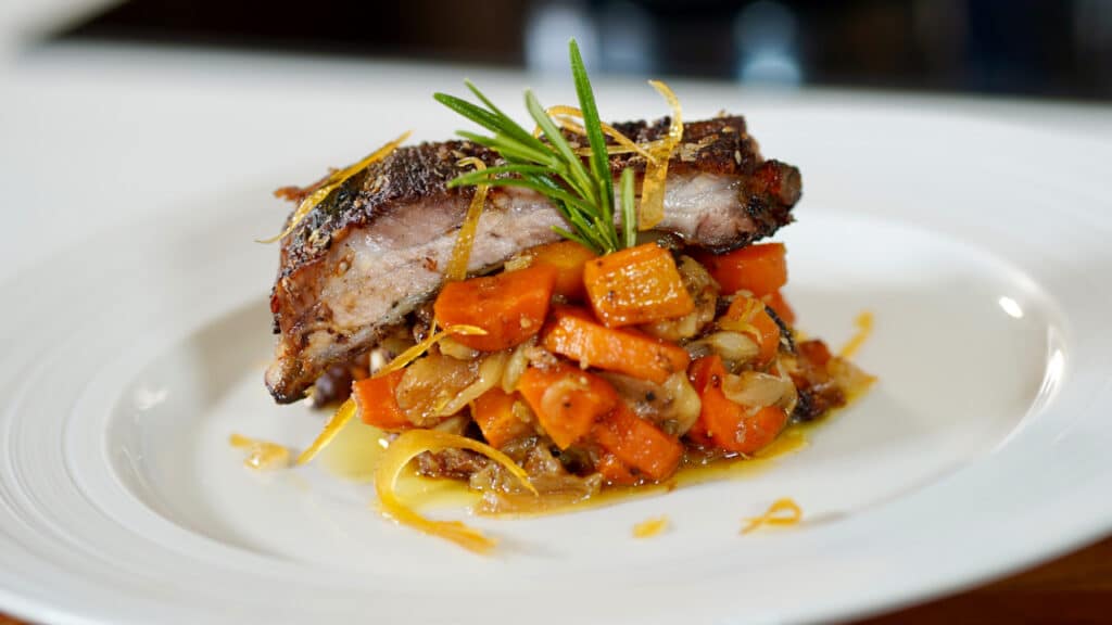 plated pork ribs