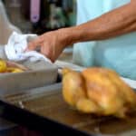 roasting chicken and veggies