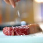salt on steak