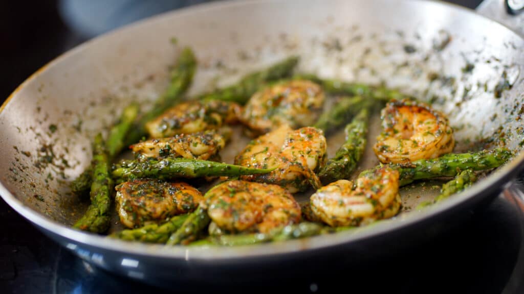 sautéed shrimp with persillade