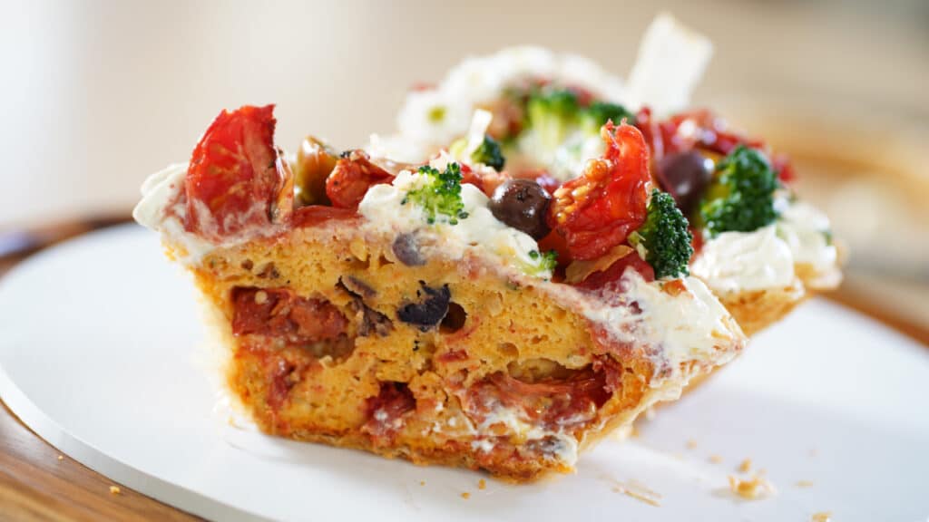 savory mille feuille cut