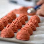 scooped strawberry cookies